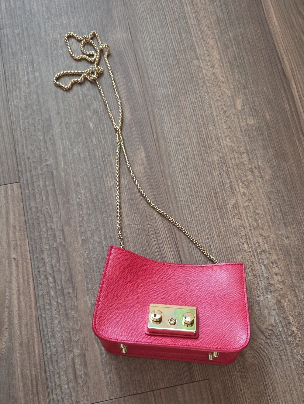 Furla Leather Crossbody Bag with Gold Chain